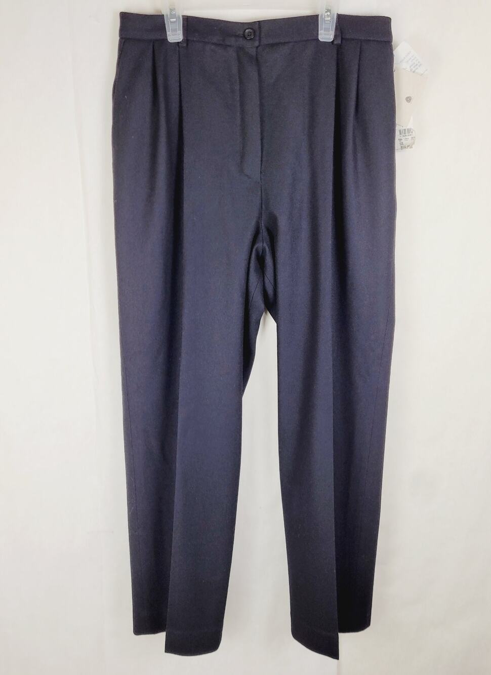 New Vintage Pendleton wool pleated pants black lined Size 14 Petite made in USA